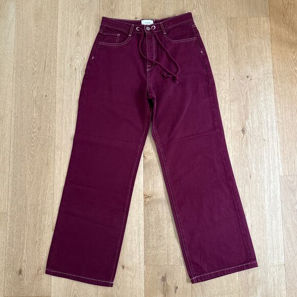 Triarchy Jeans Mid Rise Drawstring Baggy Nesta Size S Red - Picture 1 of 7